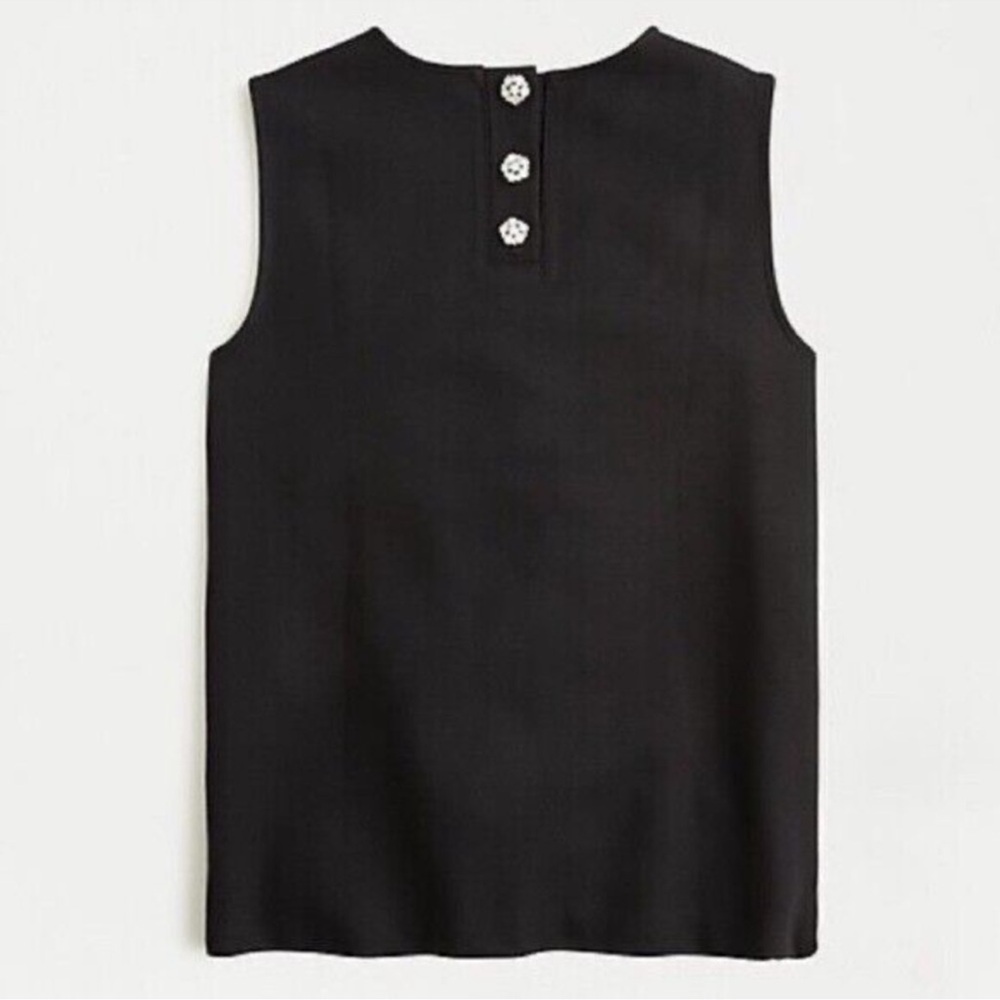 J.Crew Jeweled button back ponte black sleeve blouse size XXL - Picture 2 of 10